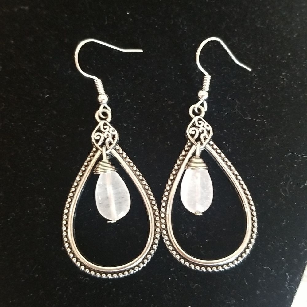 Silvertone Hanging Earrings NWOT